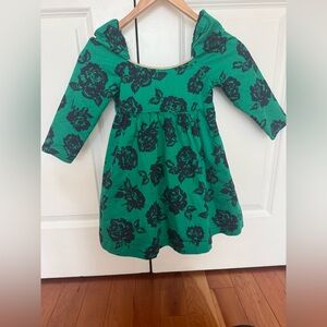 Girls Green Floral Janie and Jack Dress size 4